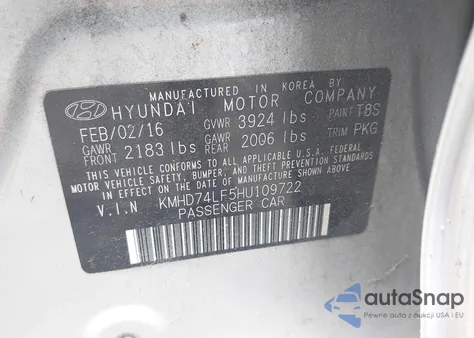 2017 Hyundai Elantra Se из США, поврежденный, VIN KMHD74LF5HU109722